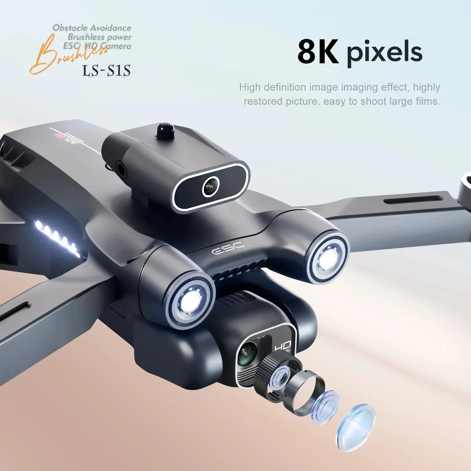 New S1S 5G GPS Drone Camera 8K - Drone Gimbal Brushless ulasan dan harga